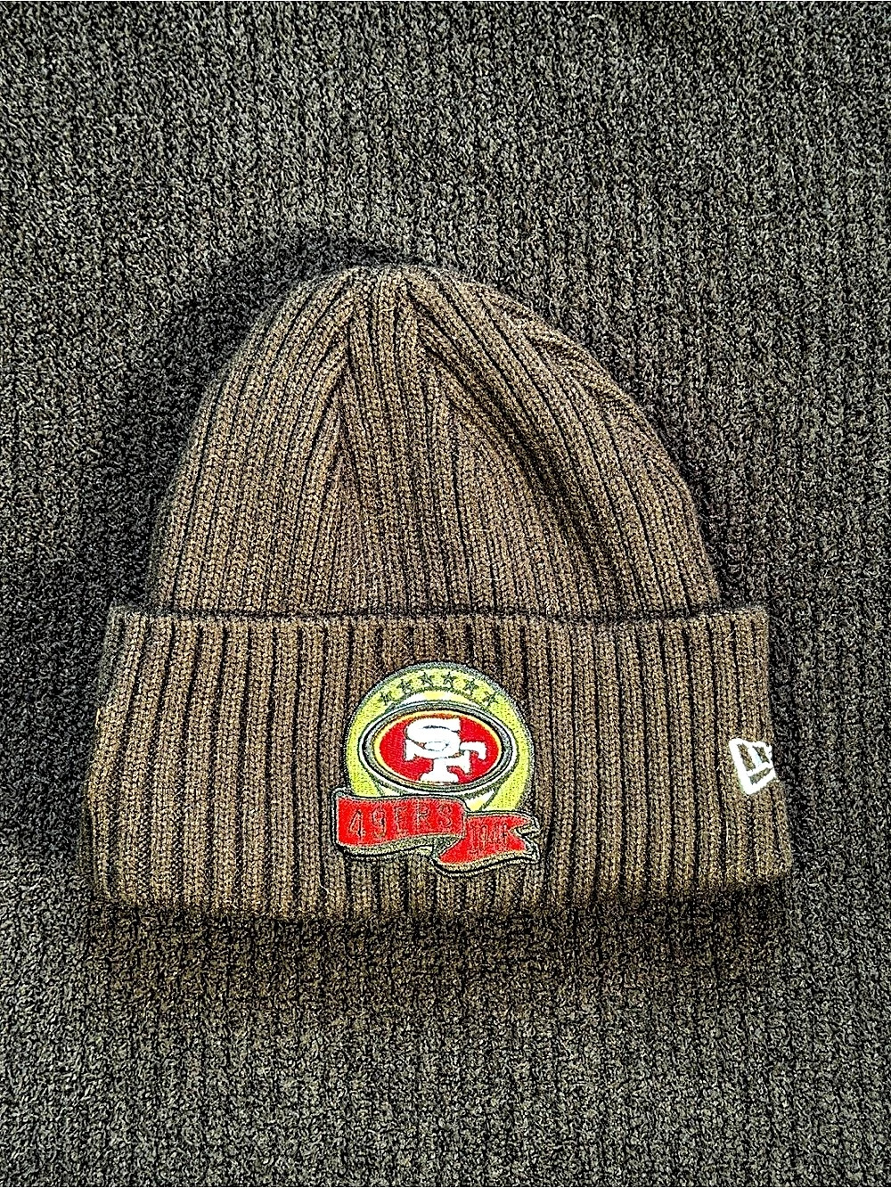 New Era San Francisco 49ers Salute to Service Cuffed Knit Beanie Brown Like New